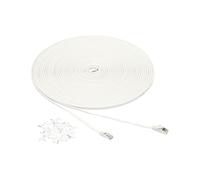 Amazon Basics Cable de red Gigabit Ethernet RJ45 Cat-7 plano, 30.5 m, Blanco