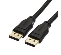 Amazon Basics Cable DisplayPort 8K a DisplayPort 1.4 con resolución de vídeo 4K 120 Hz y 8K 60 Hz y compatibilidad con HDR, Negro, 3 metros