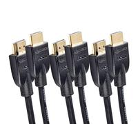 Amazon Basics Cable HDMI 4K de 3 m, Alta Velocidad de 18 Gbps con Ethernet, 4K@60 Hz, 2160p, Paquete de 3 Unidades, Negro