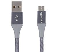 Amazon Basics Cable USB 2.0 USB-A a Micro USB con trenzado doble, 3 m, 10 feet, Gris oscuro