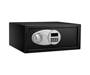 Amazon Basics Caja Fuerte de Seguridad de Acero con Teclado Digital, Cerradura de combinación electrónica, Protege Dinero, Joyas, Documentos de identificación, 20 l, 43 cm x 37 cm x 18 cm, Negro