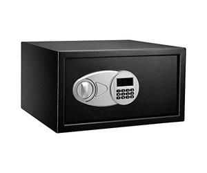 Amazon Basics Caja Fuerte de Seguridad de Cerradura con Teclado Digital, Protege Dinero, Joyas, Documentos de identificación, 28 l, 43 cm x 37 cm x 23 cm, Color Negro