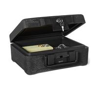 Amazon Basics Caja Fuerte para Documentos Ignífuga y Sumergible con Cerradura de Llave, Capacidad 6,2L, Certificada UL 72 Clase 350, Negra