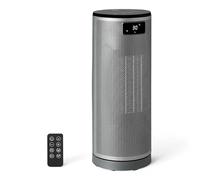 Amazon Basics Calefactor Eléctrico Cerámico, 1800W, Mando a Distancia, Oscilación 70°, Pantalla Digital, 5 Modos, Temporizador 24h, 40cm, Gris