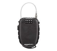 Amazon Basics Candado con cable retráctil de 4 dígitos, Cerradura con combinación, paquete de 1, AB-BL101 negro