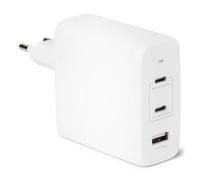 Amazon Basics Cargador de Pared USB-C Nano GaN de Carga Rápida, 120W y 3 Puertos para Ordenadores Portátiles, Tablets y Teléfonos, Blanco