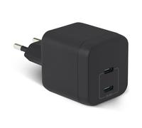 Amazon Basics Cargador de Pared USB-C Nano GaN de Carga Rápida, 35W y 2 Puertos para Tablets y Teléfonos, Negro