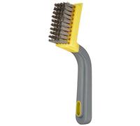Amazon Basics Cepillo raspador ancho, acero inoxidable, agarre suave, Negro, Amarillo