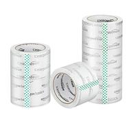 Amazon Basics Cinta de Embalaje de 7,2 CM de Ancho, Apta para Dispensadores de 7,6 CM, Transparente, Poco Olor, para Mudanzas, Almacenamiento, Envíos y Cierre de Cajas, 49,9 M, Paquete de 6
