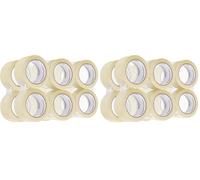 Amazon Basics Cinta de embalaje, juego de 12 rollos, 0.047 mm de grosor, 4.77 cm x 66 m, transparente, ideal para embalar, enviar, mudarse o almacenar (Paquete de 2)