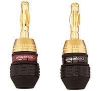 Amazon Basics Clavija Conector Tipo Banana Cerrado, 12 Pares, Paquete de 24, Negro
