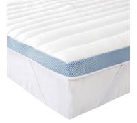Amazon Basics Colchón de Espuma viscoelástica Topper con memoria con Funda removible y lavable, 135 x 190 cm, 5 cm, Blanco