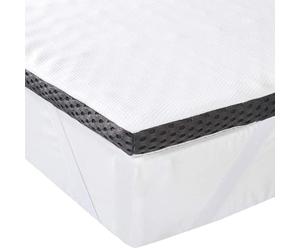 Amazon Basics Colchón de Espuma viscoelástica Topper con memoria con Funda removible y lavable, 140 x 190 cm, 4 cm, Blanco