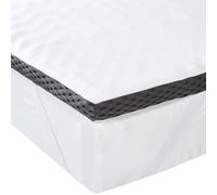 Amazon Basics Colchón de Espuma viscoelástica Topper con Memoria con Funda removible y Lavable, 150 x 200 cm, 4 cm, Blanco