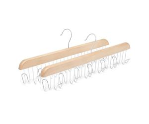 Amazon Basics Colgador de madera para cinturones, natural, 2 unidades