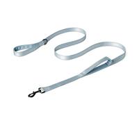 Amazon Basics Correa Reflectante de Doble Cara para Perros con Dos Asas Acolchadas y Anilla en D, 120 cm, Negro/Azul