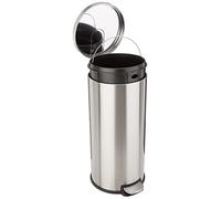 Amazon Basics Cubo de basura de cierre suave - 30 l metálico, Redonda