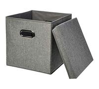 Amazon Basics Cubos de almacenamiento plegables de arpillera, 2 unidades, Gris