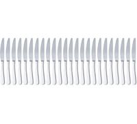 Amazon Basics Cuchillos de mesa de acero inoxidable con borde redondeado, 12 Unidad, Plateado (Paquete de 2)