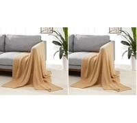 Amazon Basics Decorativa para habitación Manta arrullo, 127 x 152 cm, Arena (Paquete de 2)