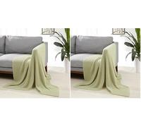 Amazon Basics Decorativa para habitación Tejida Manta arrullo, 127 x 152 cm, Verde Salvia (Paquete de 2)