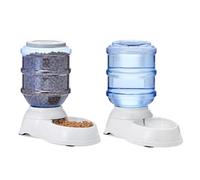 Amazon Basics Dispensador de agua para mascotas, bebedero y comedero para Perro,Dispensador de Agua con capacidad para 9,46 L y Dispensador de Comida con capacidad para 5,44 kg, Grande