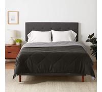 Amazon Basics Edredón Cama 90, Relleno Nórdico Reversible de microfibra, 140 x 200 cm, Gris/Negro