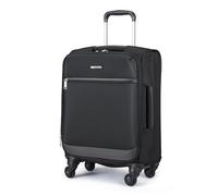 Amazon Basics Equipaje de Mano Blando (53 cm), Maleta con 4 Ruedas Giratorias 360°, Expandible, Bolsillo con Cremallera y Correas, Asa Telescópica, Negro