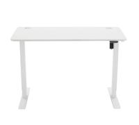Amazon Basics - Escritorio eléctrico de altura ajustable, 120 x 60 cm, ergonómico, de fácil manejo, parte superior blanca y marco blanco