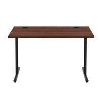 Amazon Basics Escritorio para Oficina en Casa, Escritorio Compacto, para Ordenador con Control de Cables, Tablero Grueso de 25mm, Moderno y Sencillo de Montar, Marco Negro, Castaño, 120 x 60 x 73,6cm