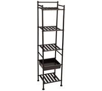 Amazon Basics Estante de con cesta, 5 niveles, 28.5P x 34.49W x 140.28H cm, Negro