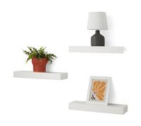 Amazon Basics - Estantes flotantes de Pared de Madera, Paquete de 3, Blanco, 40,13 x 12,7 x 4,57 cm