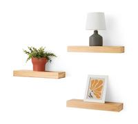 Amazon Basics - Estantes flotantes de Pared de Madera, Paquete de 3, Pino, 40,13 x 12,7 x 4,57 cm