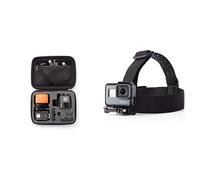 Amazon Basics - Estuche Medio de Transporte para GoPro + Montura para Cabeza