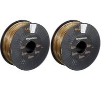 Amazon Basics Filamento para impresora 3D, ácido poliláctico (PLA), 1.75 mm, cinta de 1 kg, dorado (Paquete de 2)