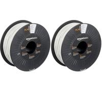 Amazon Basics Filamento para impresora 3D, ácido poliláctico (PLA), 1.75 mm, cinta de 1 kg, gris claro (Paquete de 2)