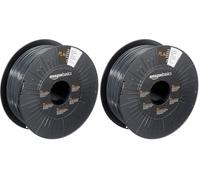 Amazon Basics Filamento para impresora 3D, ácido poliláctico (PLA), 1.75 mm, cinta de 1 kg, gris oscuro (Paquete de 2)