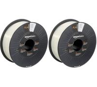 Amazon Basics Filamento para impresora 3D, ácido poliláctico (PLA), 1.75 mm, cinta de 1 kg, translúcido (Paquete de 2)