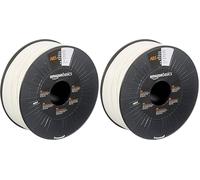 Amazon Basics Filamento para impresora 3D, plástico ABS, cinta de 1 kg, 1.75 mm, blanco (Paquete de 2)