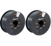 Amazon Basics Filamento para impresora 3D, plástico ABS, cinta de 1 kg, 1.75 mm, gris oscuro (Paquete de 2)