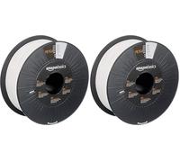 Amazon Basics Filamento para impresora 3D, tereftalato de polietileno (PETG), 1.75 mm, cinta de 1 kg, blanco (Paquete de 2)