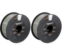 Amazon Basics Filamento para impresora 3D, tereftalato de polietileno (PETG), 1.75 mm, cinta de 1 kg, gris (Paquete de 2)