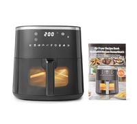 Amazon Basics Freidora de Aire, 5,7L con Ventana de Fácil Visualización, 8 Menús Preestablecidos, 1750W, Color Negro