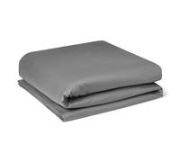 Amazon Basics Funda Nórdica Deluxe, 100% Algodón Satén 400 Hilos, Extra Suave con Botones a Presión, 135 x 200 cm, Gris Oscuro
