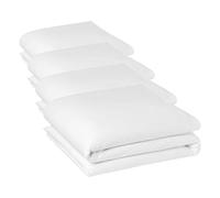 Amazon Basics Funda Nórdica Deluxe, 100% Algodón Satén 400 Hilos, Extra Suave con Botones a Presión, 135 x 200 cm, Blanco (Paquete de 4)
