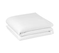 Amazon Basics Funda Nórdica Deluxe, 100% Algodón Satén 400 Hilos, Extra Suave con Botones a Presión, 135 x 200 cm, Blanco