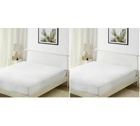 Amazon Basics Funda Protectora de Colchón Impermeable con Cremallera para Cama de 140 - Cubre Colchón Anti Chinches y Ácaros, 140 x 200 x 30 cm, Blanco (Paquete de 2)