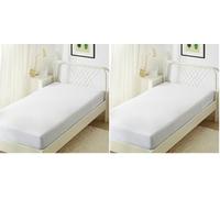 Amazon Basics Funda Protectora de Colchón Impermeable con Cremallera para Cama de 90 - Cubre Colchón Anti Chinches y Ácaros, 90 x 200 x 30 cm, Blanco (Paquete de 2)