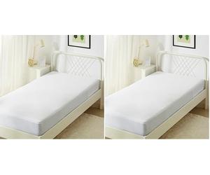 Amazon Basics Funda Protectora de Colchón Impermeable con Cremallera para Cama de 90 - Cubre Colchón Anti Chinches y Ácaros, 90 x 200 x 30 cm, Blanco (Paquete de 2)