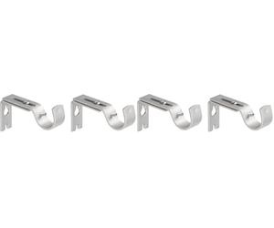 Amazon Basics Ganchos de Soporte de Pared Ajustables para Barra de Cortina, Resistentes, para Barra de 2,5cm, Juego de 2, níquel Plateado (Paquete de 2)